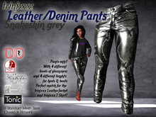 trinixxx Denim/Leather/PVC Pants Snakeskin (grey)