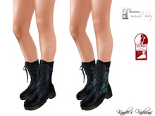 Navy Plain & Embroidered Boots