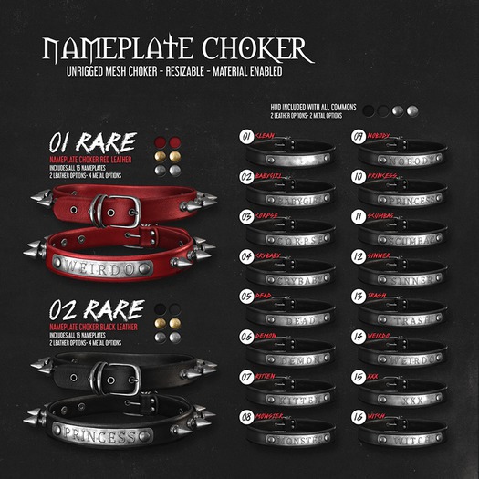 [ Conviction ] Nameplate Choker - 03 Corpse /COMMON/