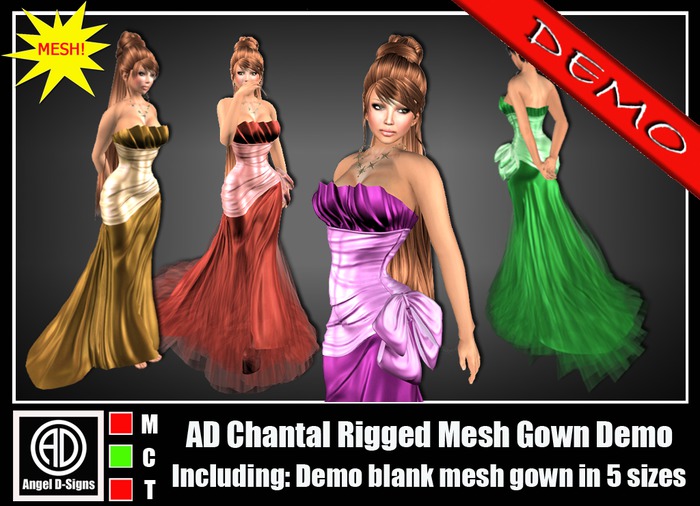 AD Chantal Rigged Mesh Gown Demo