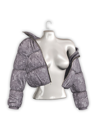 .:villena:. - Crushed Velvet Puffer - Ash