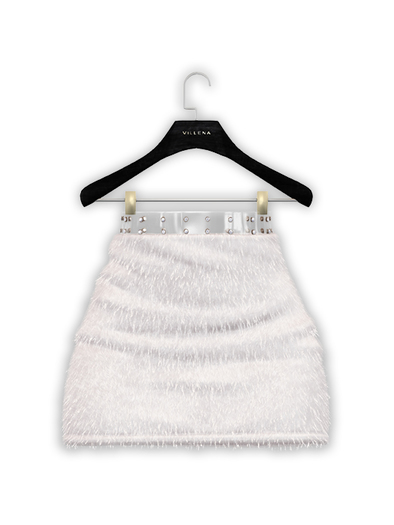 .:villena:. - Faux Fur Skirt - White