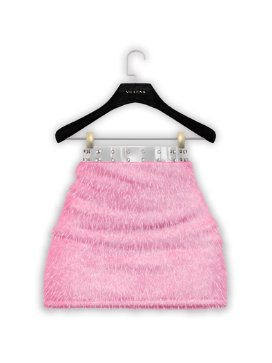 .:villena:. - Faux Fur Skirt - Pink