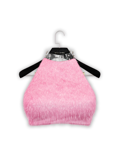 .:villena:. - Faux Fur Top - Pink