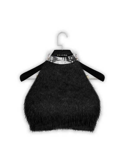 .:villena:. - Faux Fur Top - Onyx