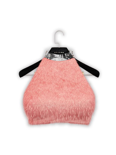 .:villena:. - Faux Fur Top - Blush
