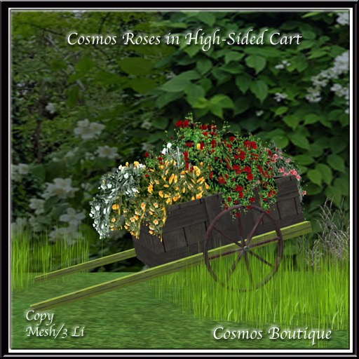 Cosmos Roses in High-Sided Cart MESH (BOX)