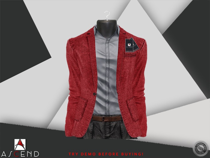 //Ascend// Nicolas Blazer w Shirt Add on- Red [ADD ME]
