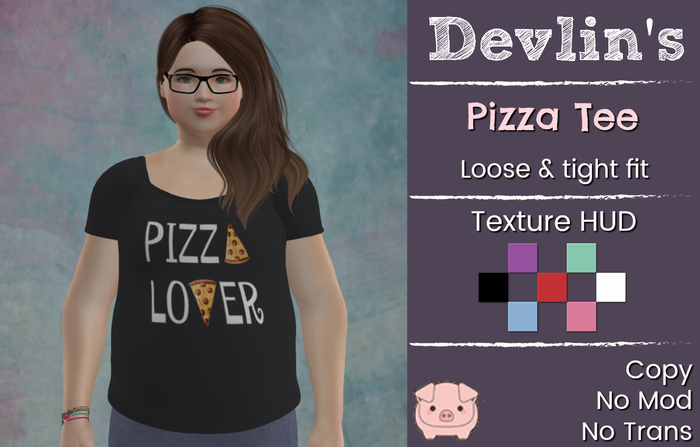 Devlin's (wear) Piggu Pizza Tee