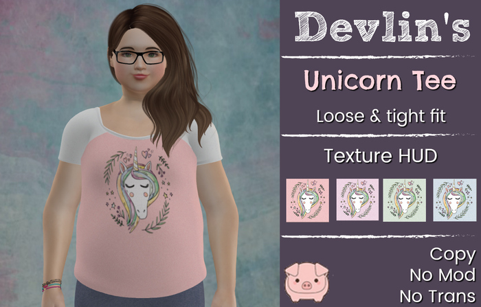 Devlin's - Piggu Jamie - Unicorn Tee 