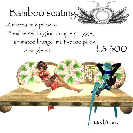 Bamboo seating -oriental silks