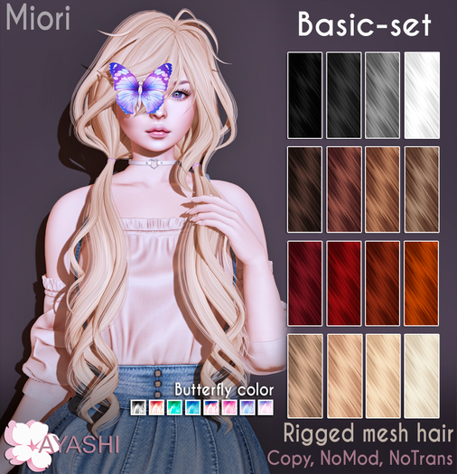 Second Life Marketplace - [^.^Ayashi^.^] Miori hair-Basic set