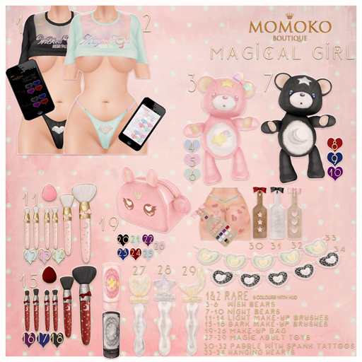 {Momoko}-20- Makeup Bag - Black