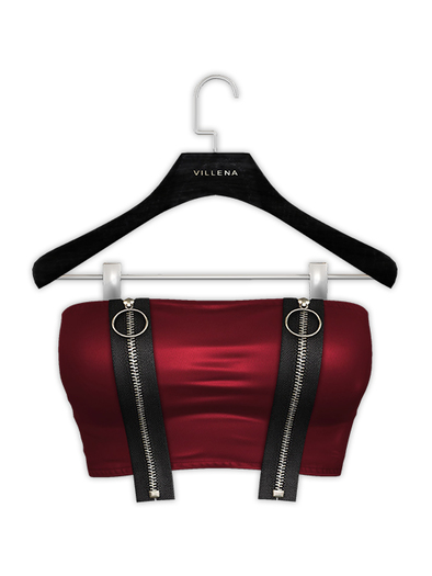 .:villena:. - Zip Tube Top - Red