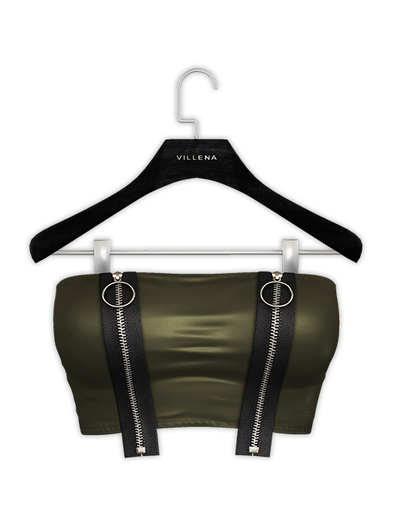 .:villena:. - Zip Tube Top - Olive
