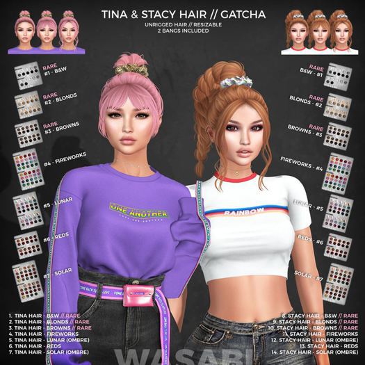 Wasabi // Tina Mesh Hair - B&W RARE