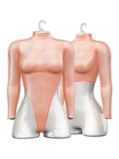 .:villena:. - Sheer Leotard + Crop - Peaches