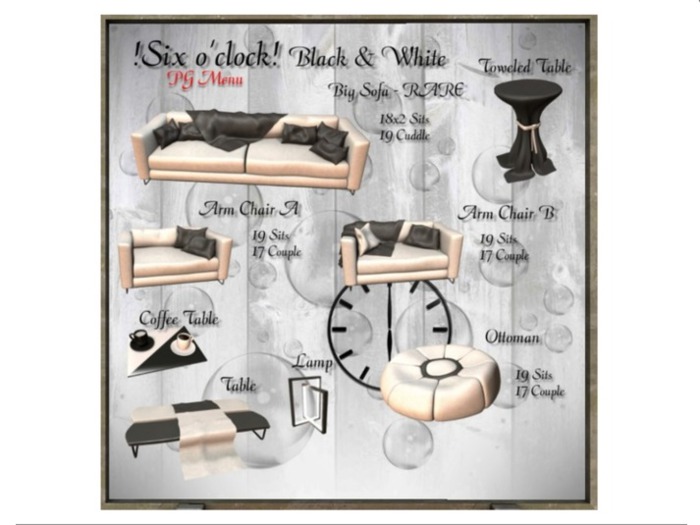 !six o'clock! B&W Arm Chair B - ADULT