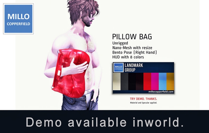 Second Life Marketplace - Millo Copperfield - Pillow Bag 1.0 with Bento ...