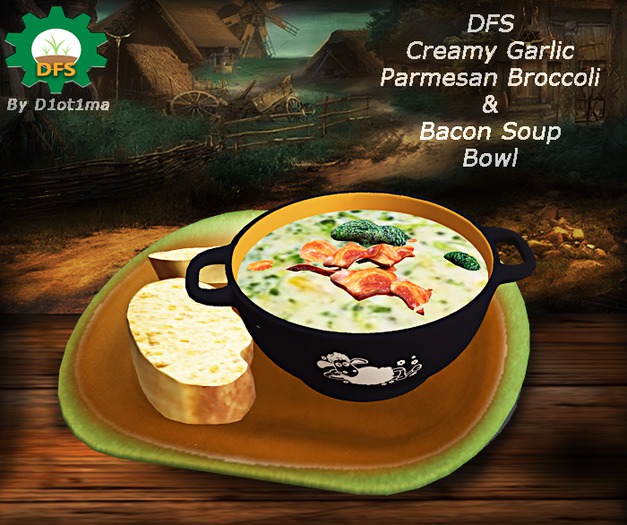 DFS Creamy Garlic Parmesan Broccoli & Bacon Soup Bowl