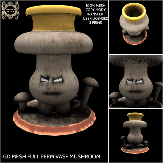 GD MESH FULL PERM VASE MUSHROOM