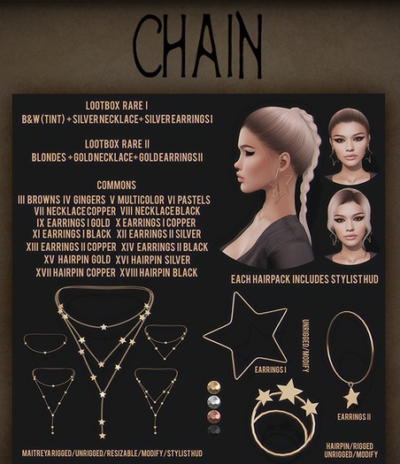 #14 CHAIN - Luminary - Earrings II - Black