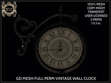 GD MESH FULL PERM VINTAGE WALL CLOCK