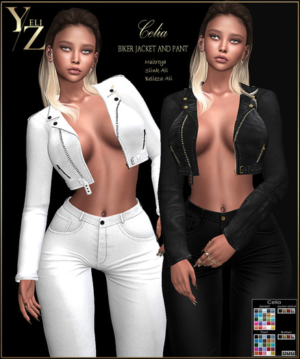 YELIZ MESH "CELIA" BIKER JACKET and PANT w. HUD