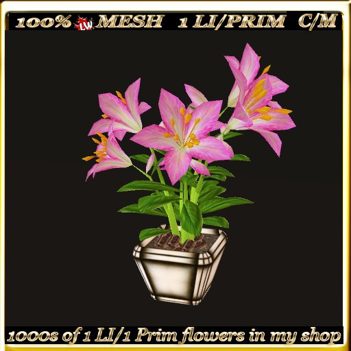 LW - Mesh Potted Lily (1 LI/Prim) - 1
