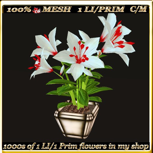 LW - Mesh Potted Lily (1 LI/Prim) - 2
