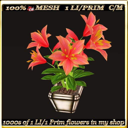 LW - Mesh Potted Lily (1 LI/Prim) - 4