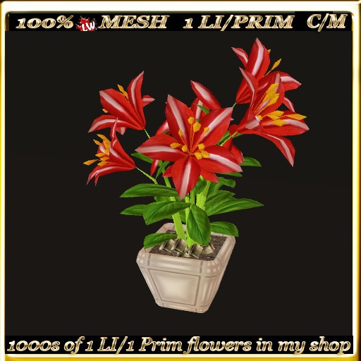 LW - Mesh Potted Lily (1 LI/Prim) - 6
