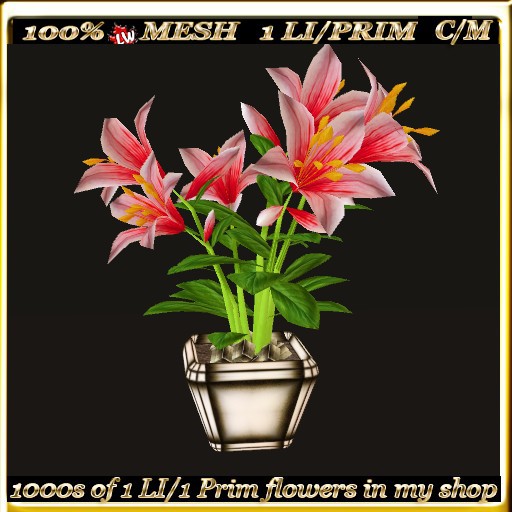LW - Mesh Potted Lily (1 LI/Prim) - 7