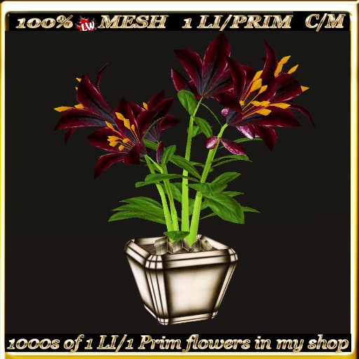 LW - Mesh Potted Lily (1 LI/Prim) - 9