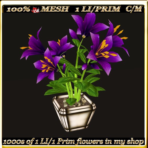 LW - Mesh Potted Lily (1 LI/Prim) - 10