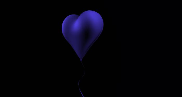 Heart Balloon No. 3 Blue Mesh 1 Prim