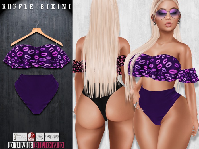 [DB] RUFFLE BIKINI PURPLE KISSES Slink/Belleza/Maitreya/TMP
