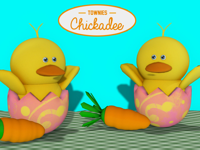 Townies Mesh -Chickadee Easter Chick (pink)