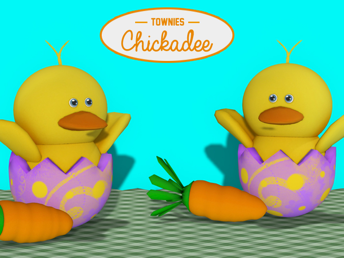 Townies Mesh -Chickadee Easter Chick (purple)