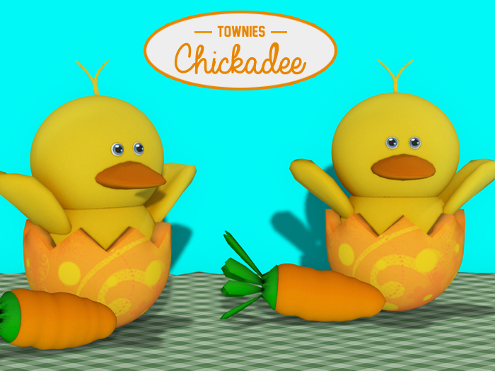 Townies Mesh -Chickadee Easter Chick (orange)