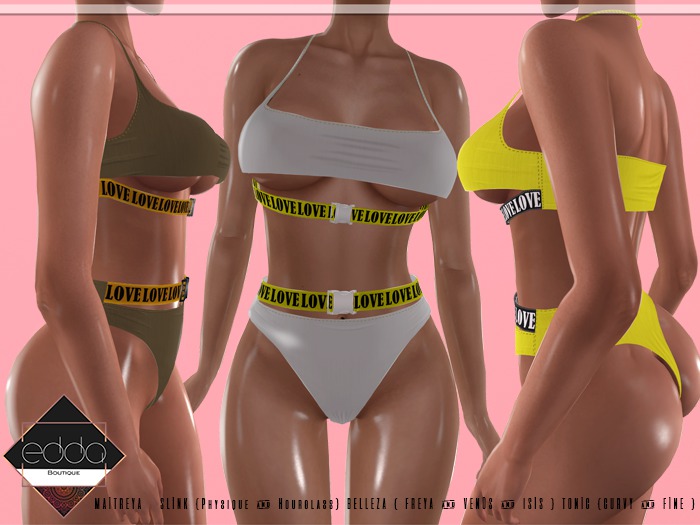 .::E.D.D.A::. Qetesh Bikini [GREY] Maitreya & Belleza & Slink & Tonic