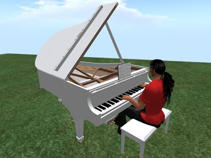 TM White Grand Piano - High Def - Fast And Slow Animations