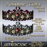 MABONNE Francoise Tiara OP - Burgandy Gold Black White Diamond