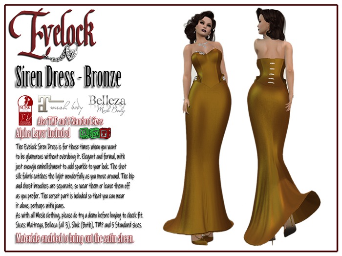 Evelock Siren Dress - Bronze