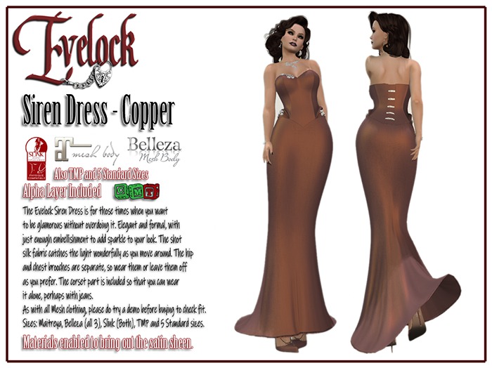 Evelock Siren Dress - Copper
