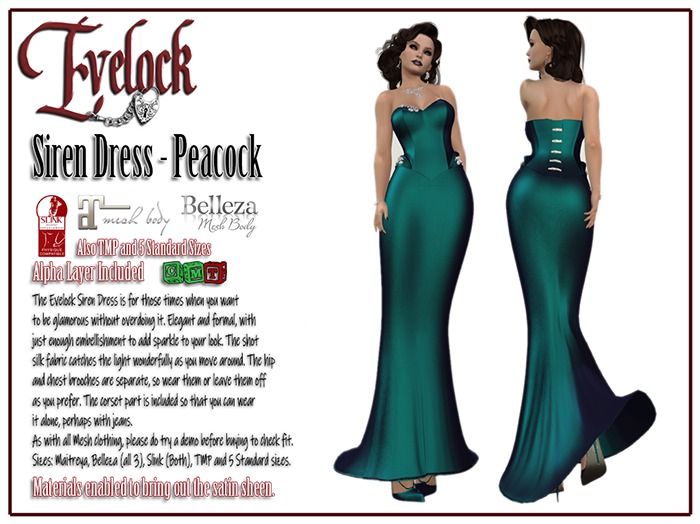 Evelock Siren Dress - Peacock