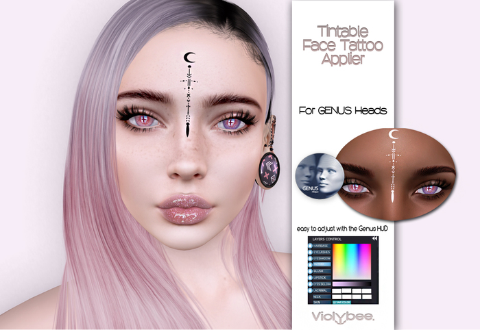 Violybee. Magic Face Tattoo - Tintable (GENUS Applier)