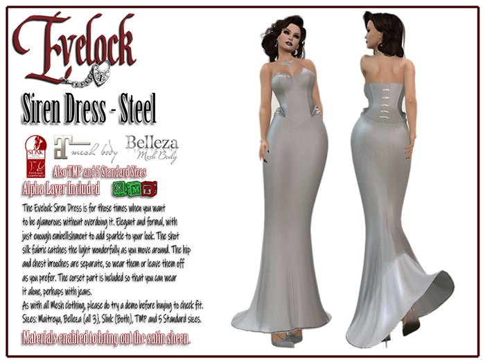 Evelock Siren Dress - Steel