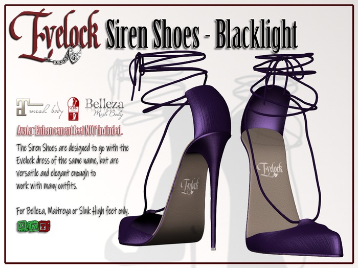 Evelock Siren Shoes - Blacklight