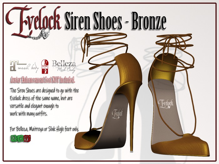 Evelock Siren Shoes - Bronze
